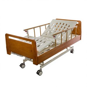 Lit de soins à domicile manuel en bois à 3 fonctions